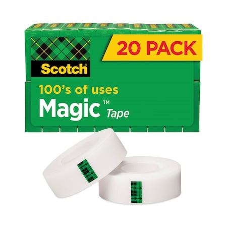 Scotch Magic Tape, 3/4x1000in., Clear, PK20 810K20